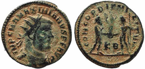 Roman coin of Maximianus - CONCORDIA MILITVM